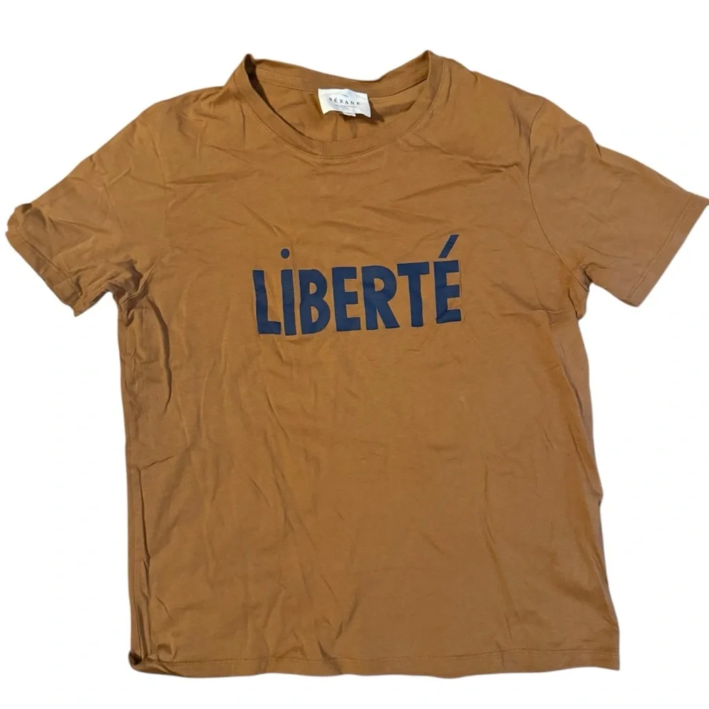 Sezane Liberte Camel T-Shirt Size XS - Picture 2 of 4